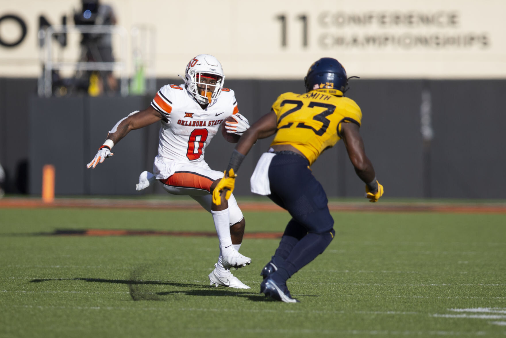Oklahoma State Cowboys vs West Virginia Mountaineers Football Game, Saturday, September 26, 2020, Boone Pickens Stadium, Stillwater, OK. Bruce Waterfield/OSU Athletics